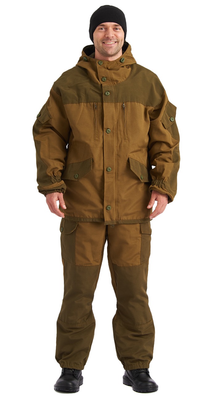Костюм демисезонный "ГОРКА" куртка/брюки, цвет: св.хаки/т.хаки, ткань: Полибрезент